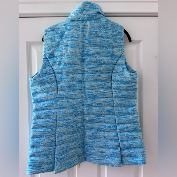 Lilly Pulitzer Noella Embellished Vest SZ M Turquoise Oasis Resort Boucle - Picture 6 of 16